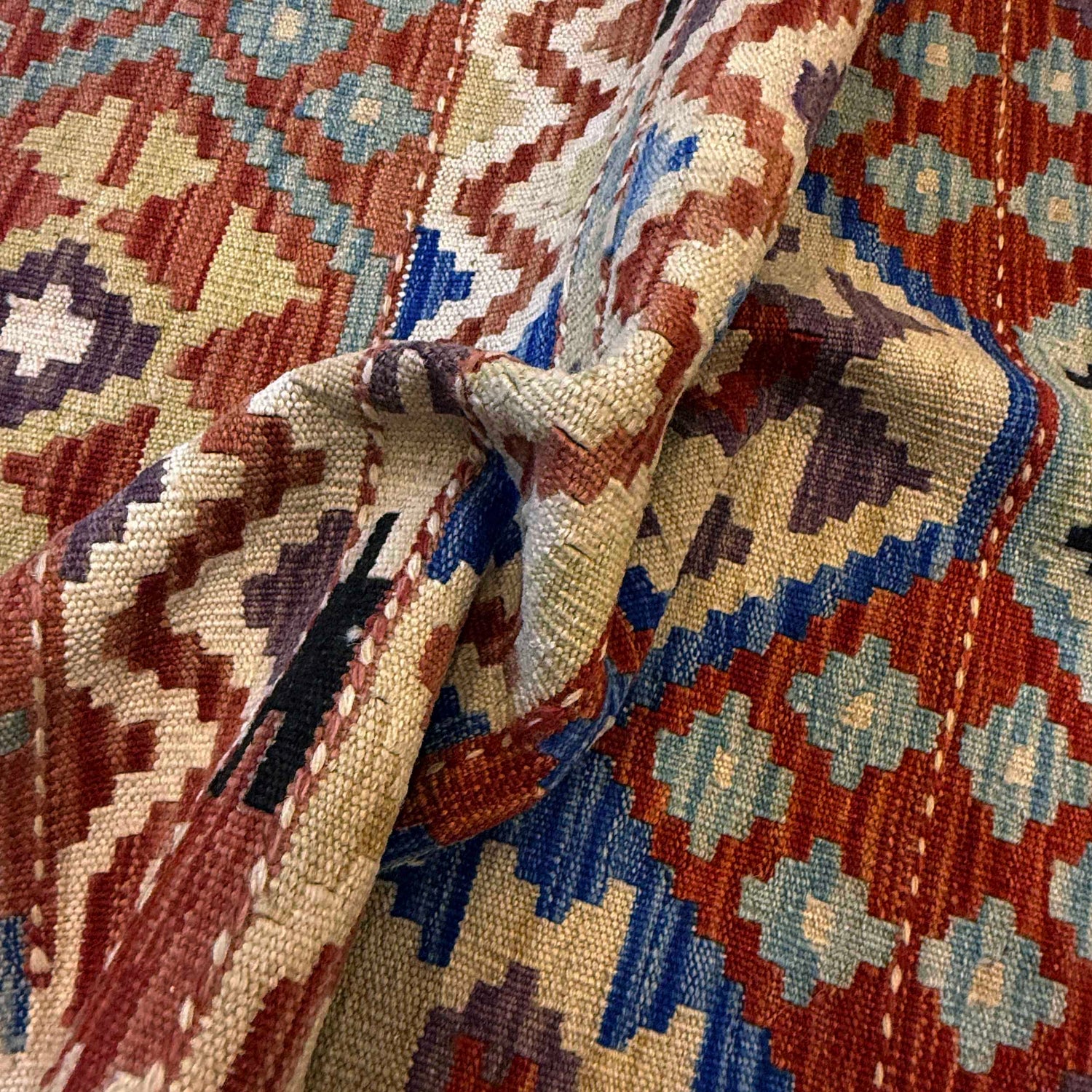 Handmade Multi Kilim Geometric 10' Runner