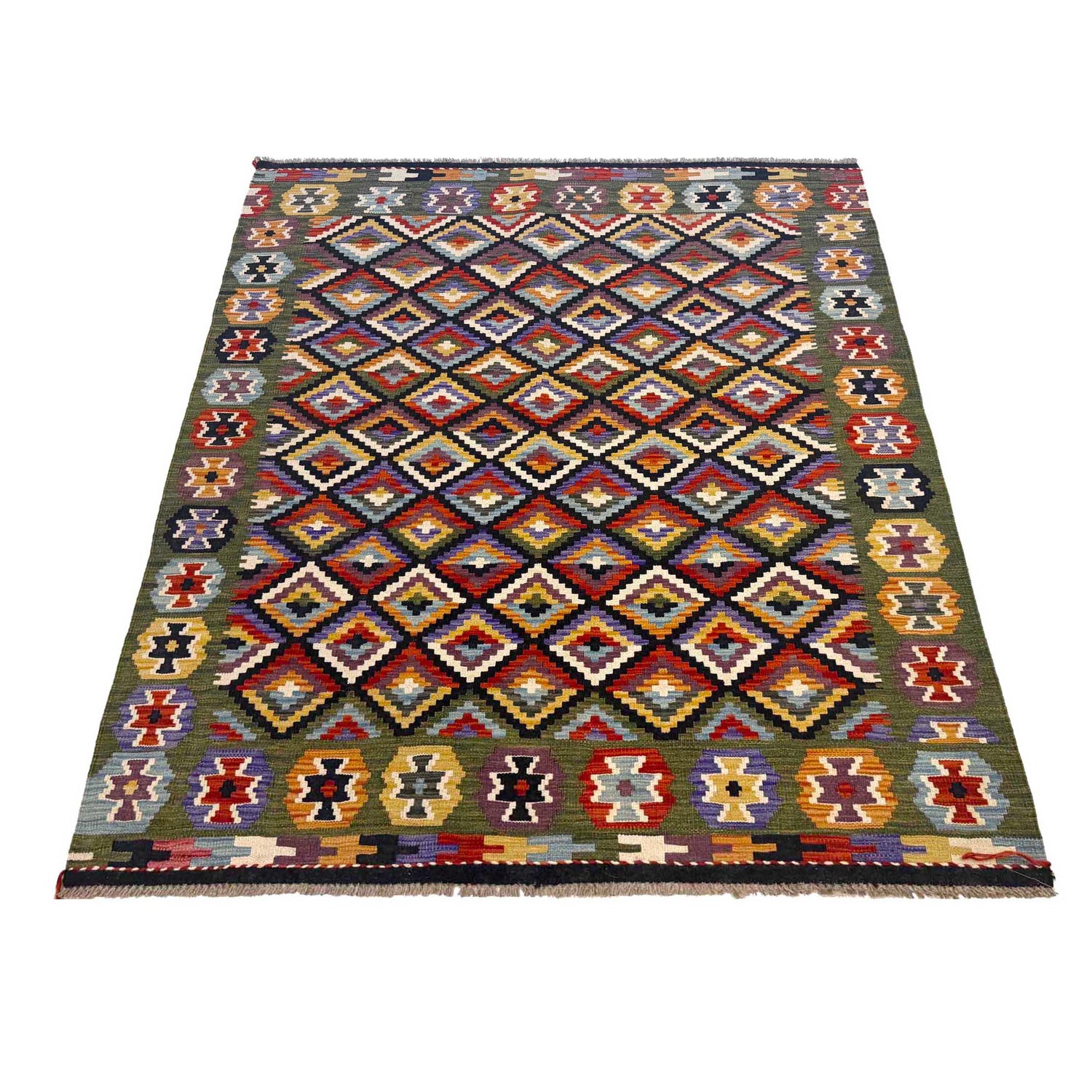 Handmade Multi Kilim Geometric 4x7 ft