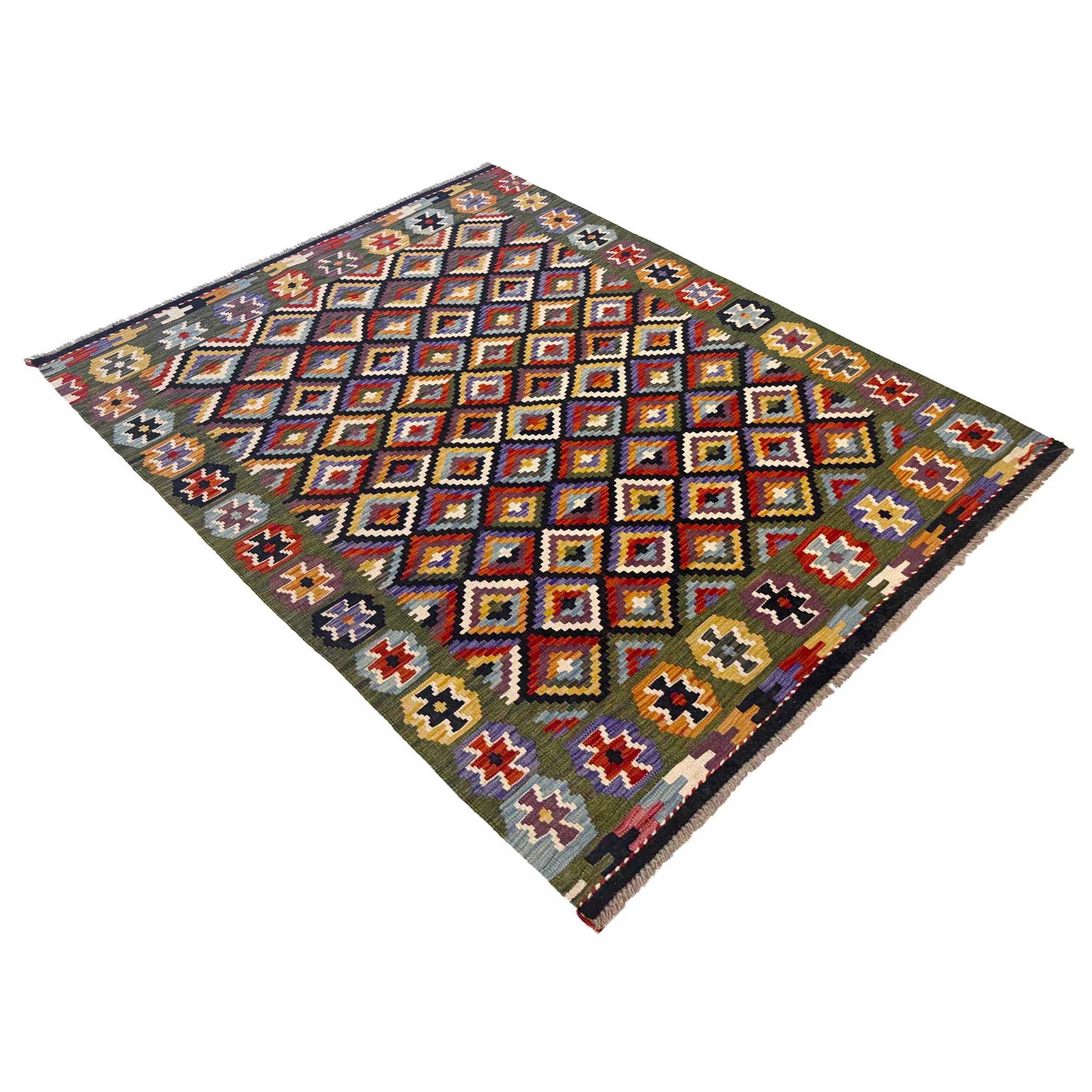 Handmade Multi Kilim Geometric 4x7 ft