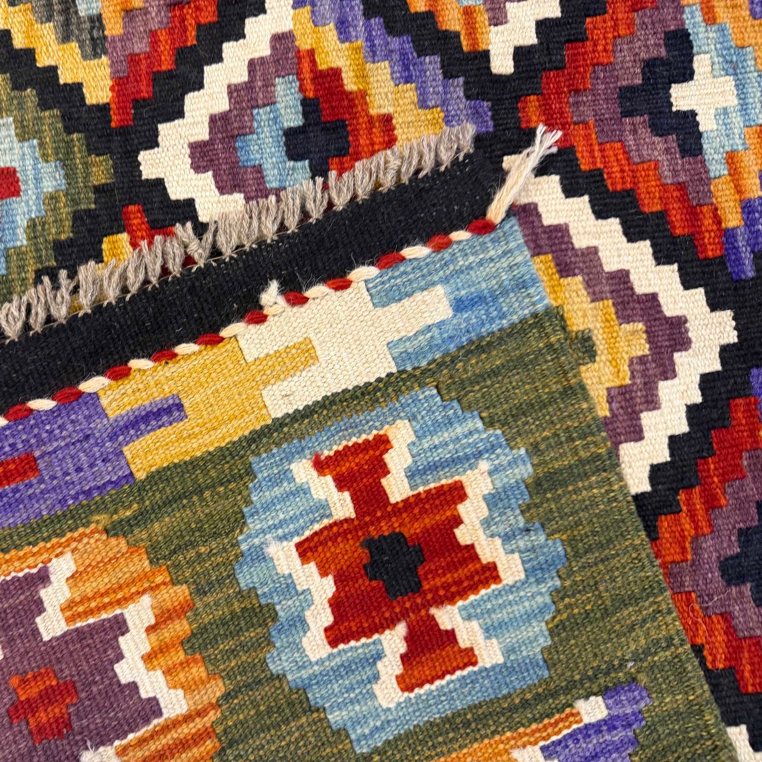 Handmade Multi Kilim Geometric 4x7 ft