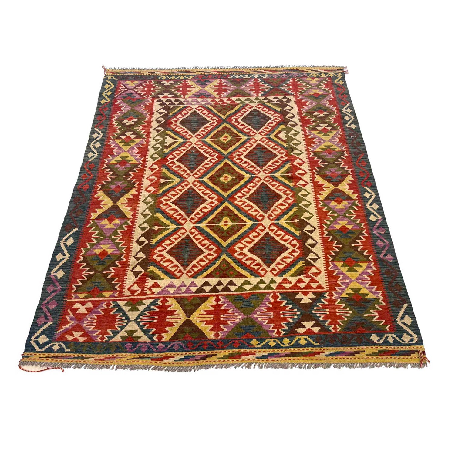 Handmade Multi Kilim Geometric 5x8 ft