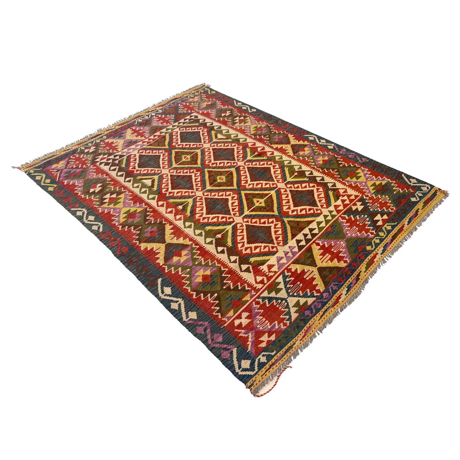 Handmade Multi Kilim Geometric 5x8 ft