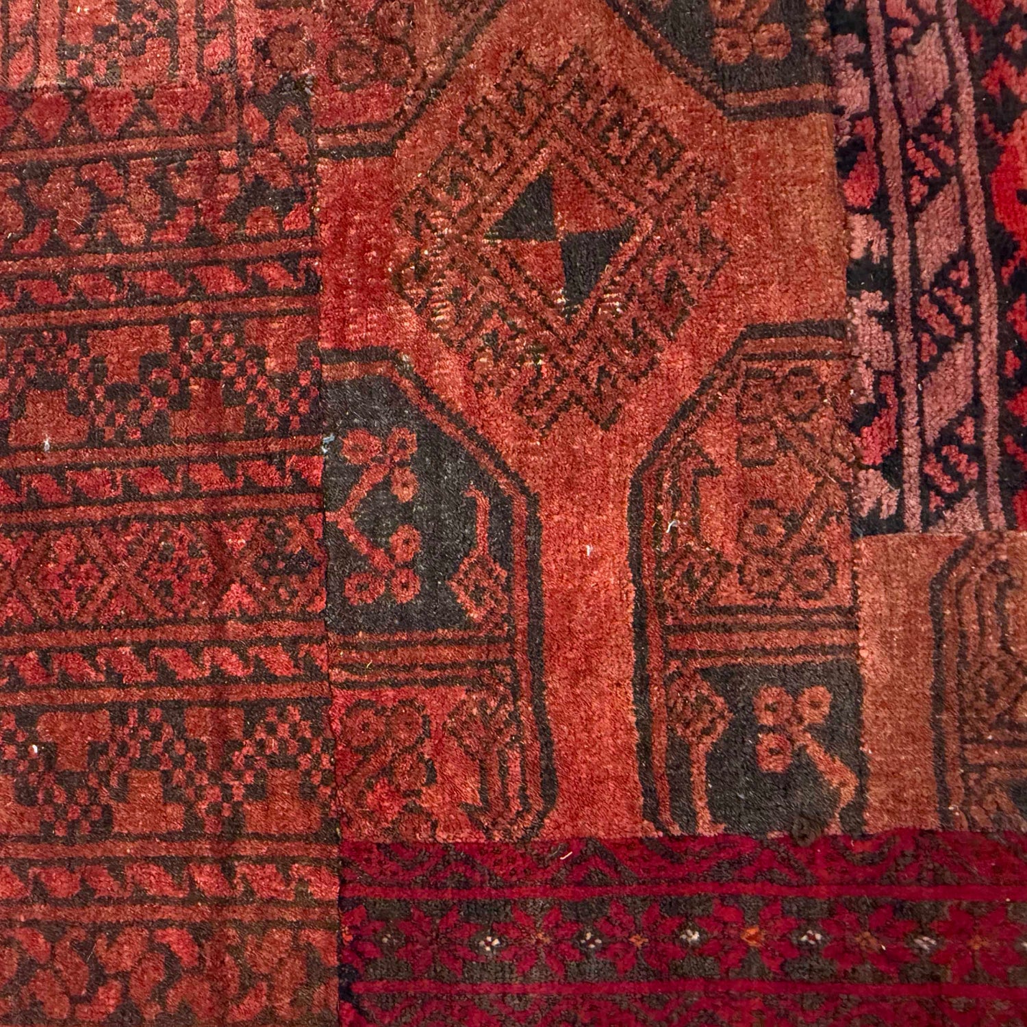 Patchwork Area Rug Handmade Multi Geometric 4x6 ft