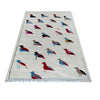 Embroidery Kilim Area Rug Handmade Beige Animal 4x6 ft