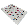 Embroidery Kilim Area Rug Handmade Beige Animal 4x6 ft