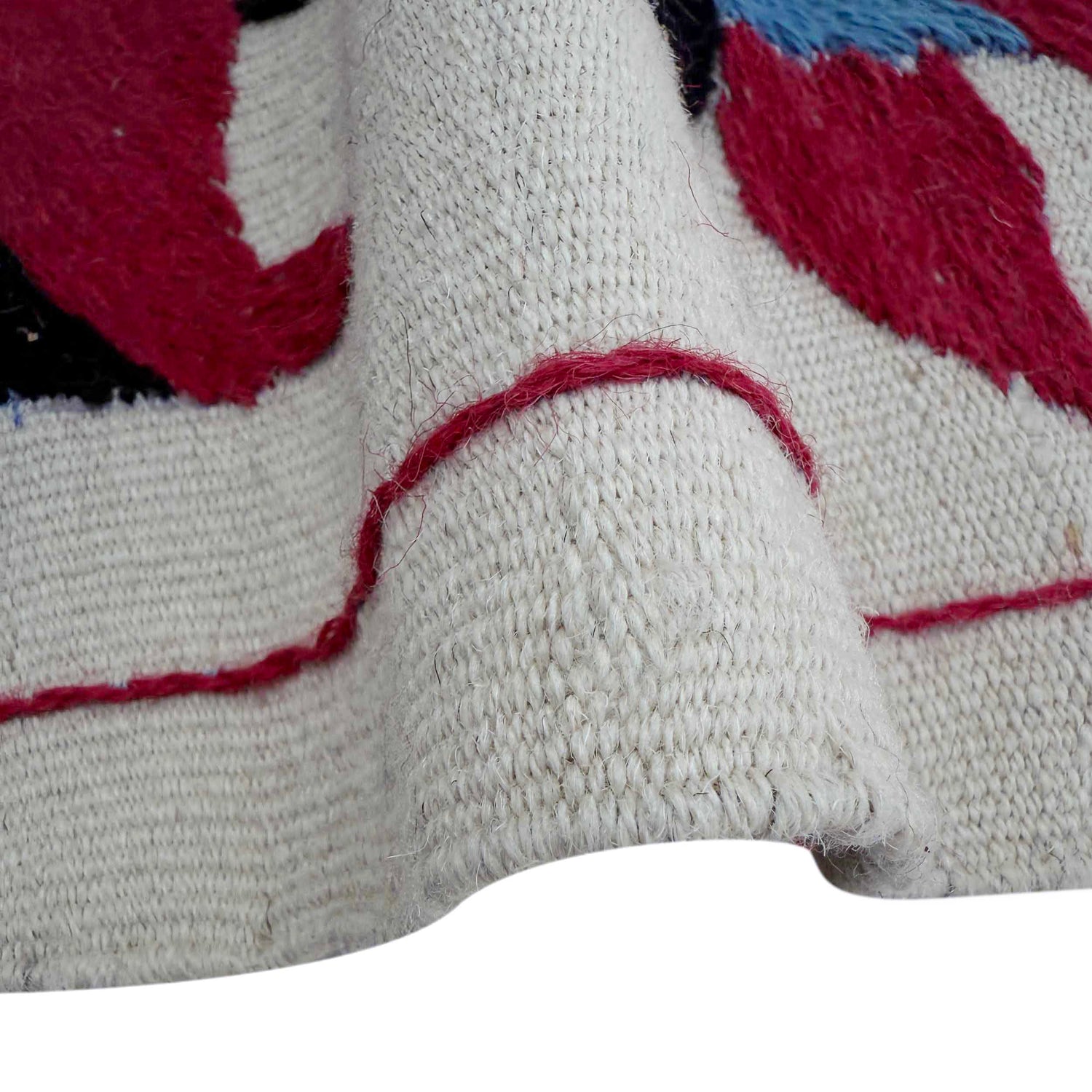 Embroidery Kilim Area Rug Handmade Beige Animal 4x6 ft