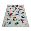 Embroidery Kilim Area Rug Handmade Beige Animal 4x6 ft