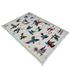 Embroidery Kilim Area Rug Handmade Beige Animal 4x6 ft