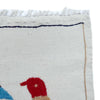 Embroidery Kilim Area Rug Handmade Beige Animal 3x5 ft