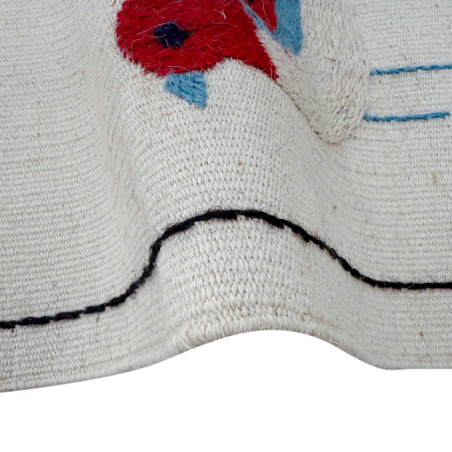 Embroidery Kilim Area Rug Handmade Beige Animal 3x5 ft