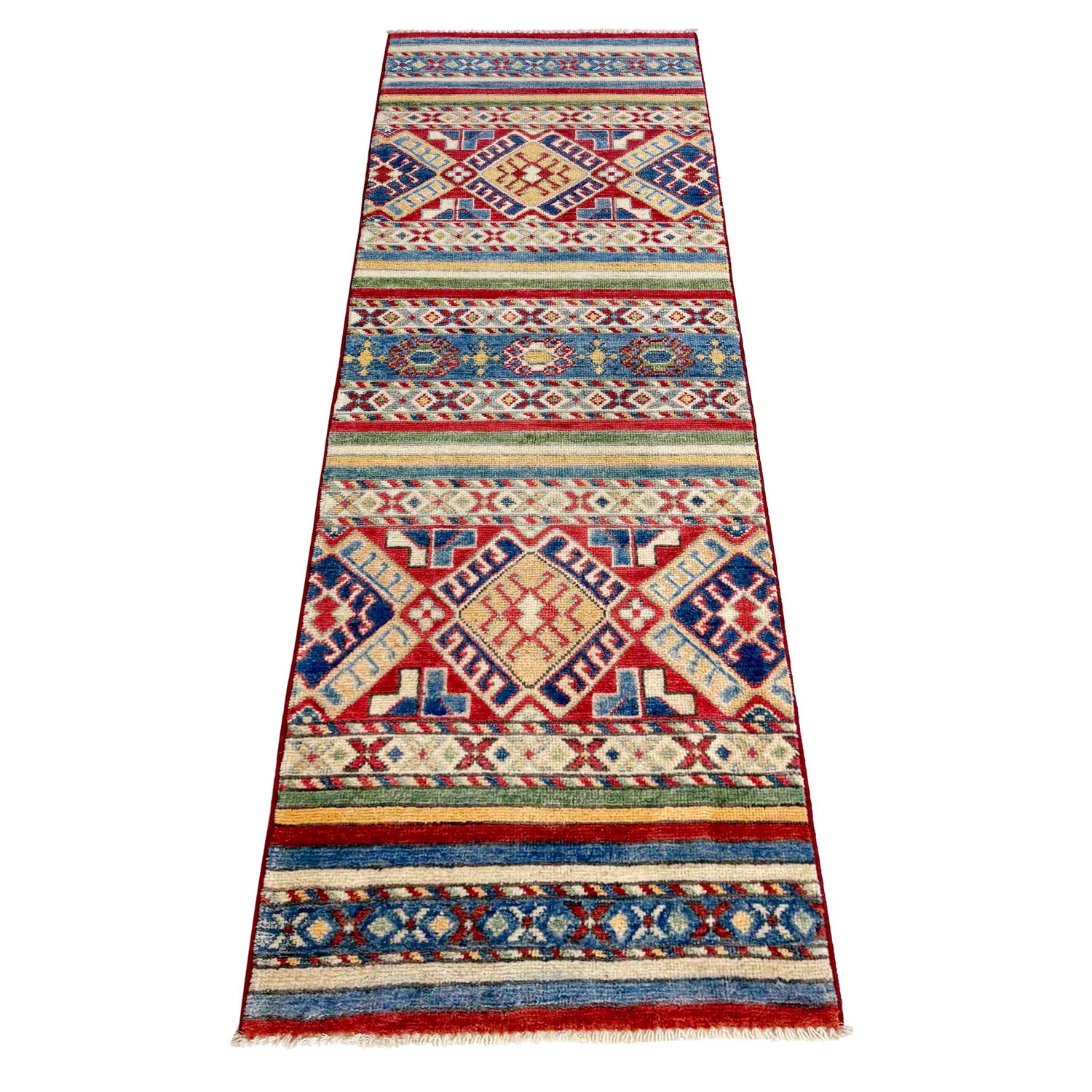 Khurjeen Runner Handmade Multi Curvilinear 6' Runner
