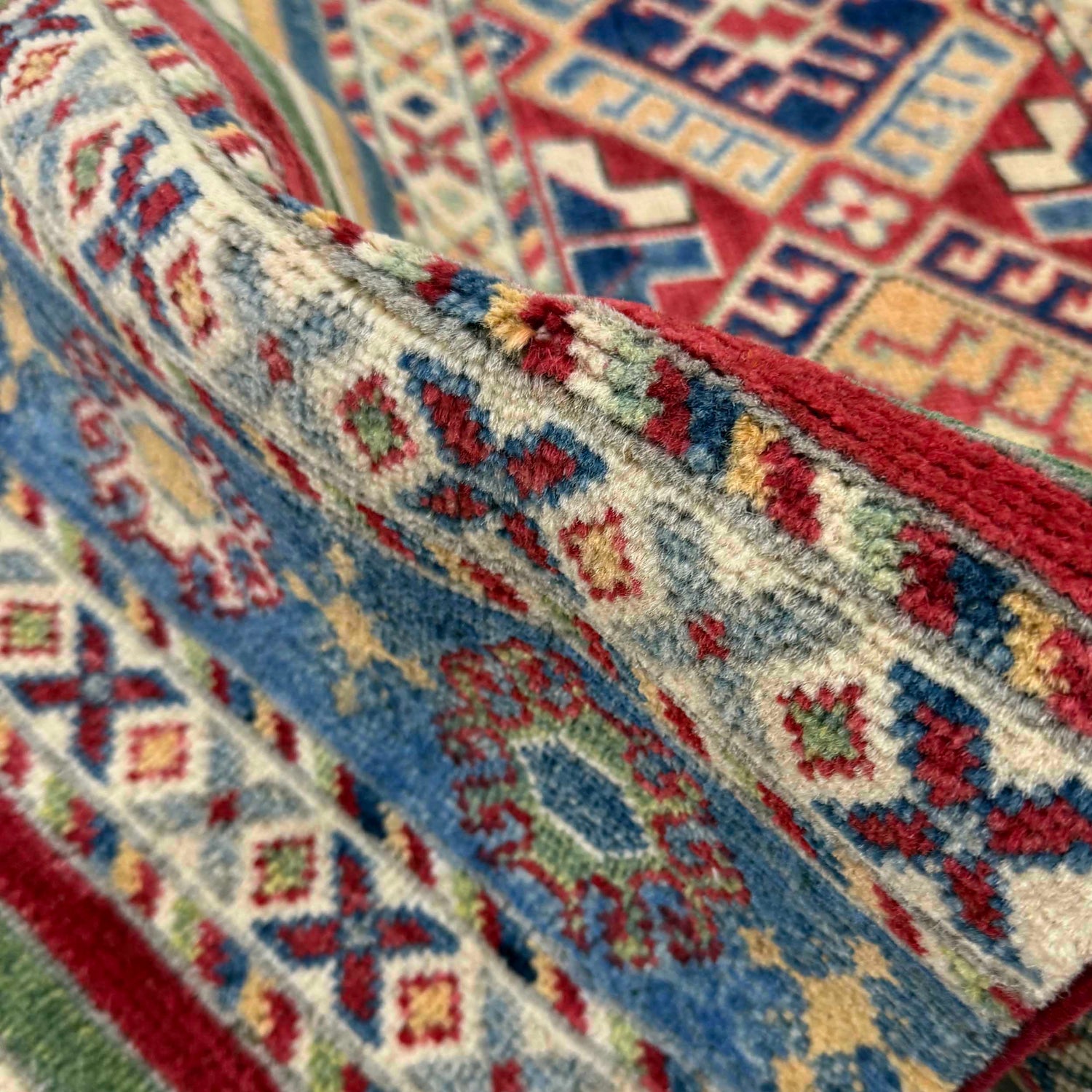 Khurjeen Runner Handmade Multi Curvilinear 6' Runner