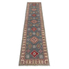 Kazak Rug Handmade Gray Medallion 10' Runner