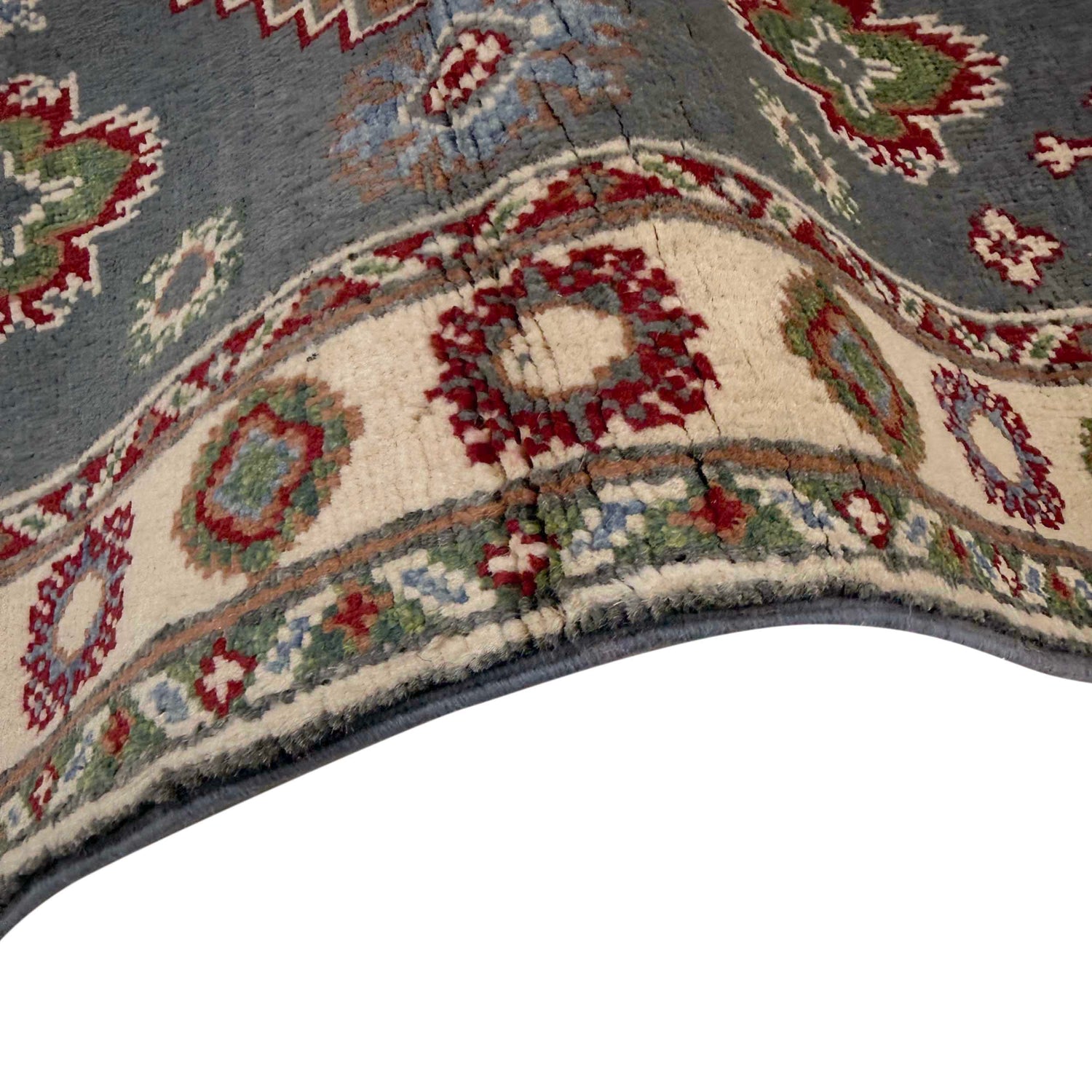 Kazak Rug Handmade Gray Medallion 10' Runner