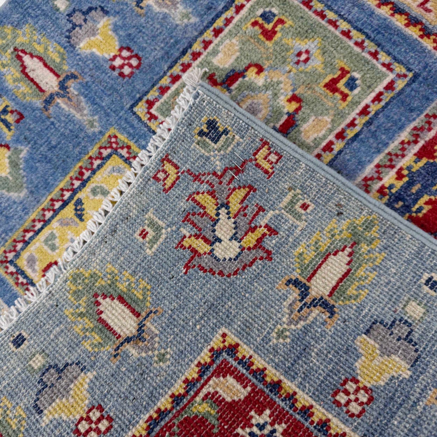 Bakhtiar Area Rug Runner Handmade Blue Floral 10' Runner