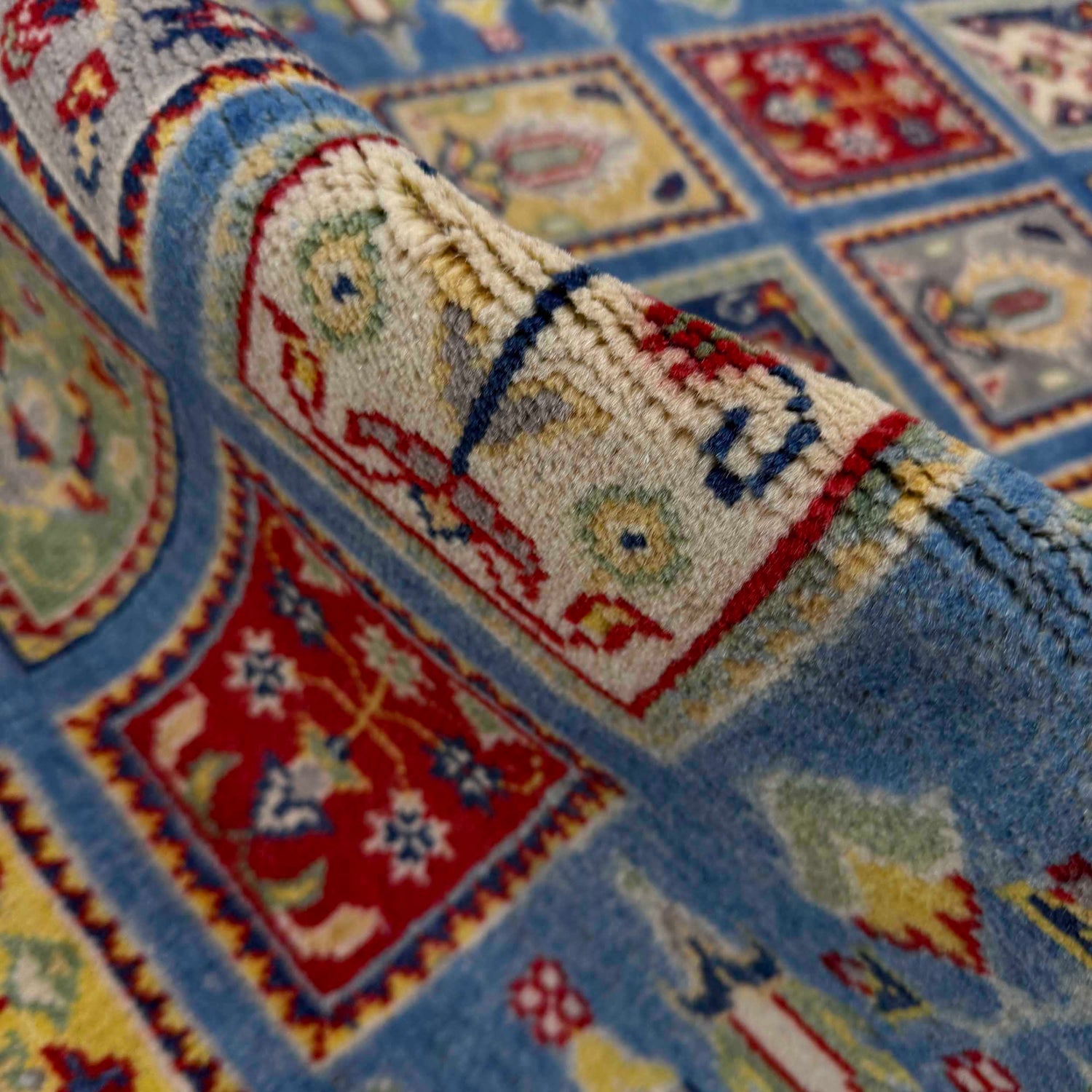 Bakhtiar Area Rug Runner Handmade Blue Floral 10' Runner