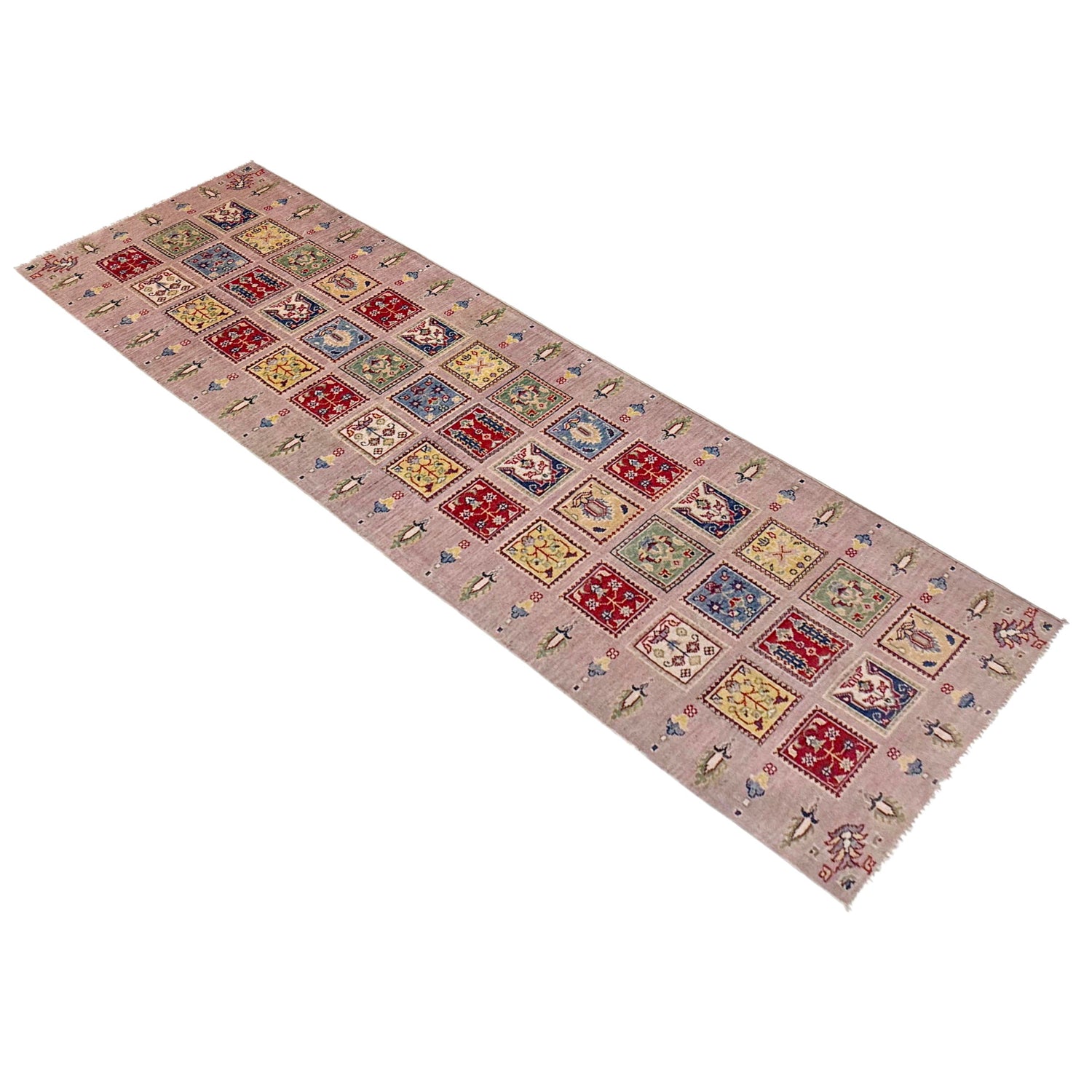 Bakhtiar Runner Handmade Pink Floral 10' Runner