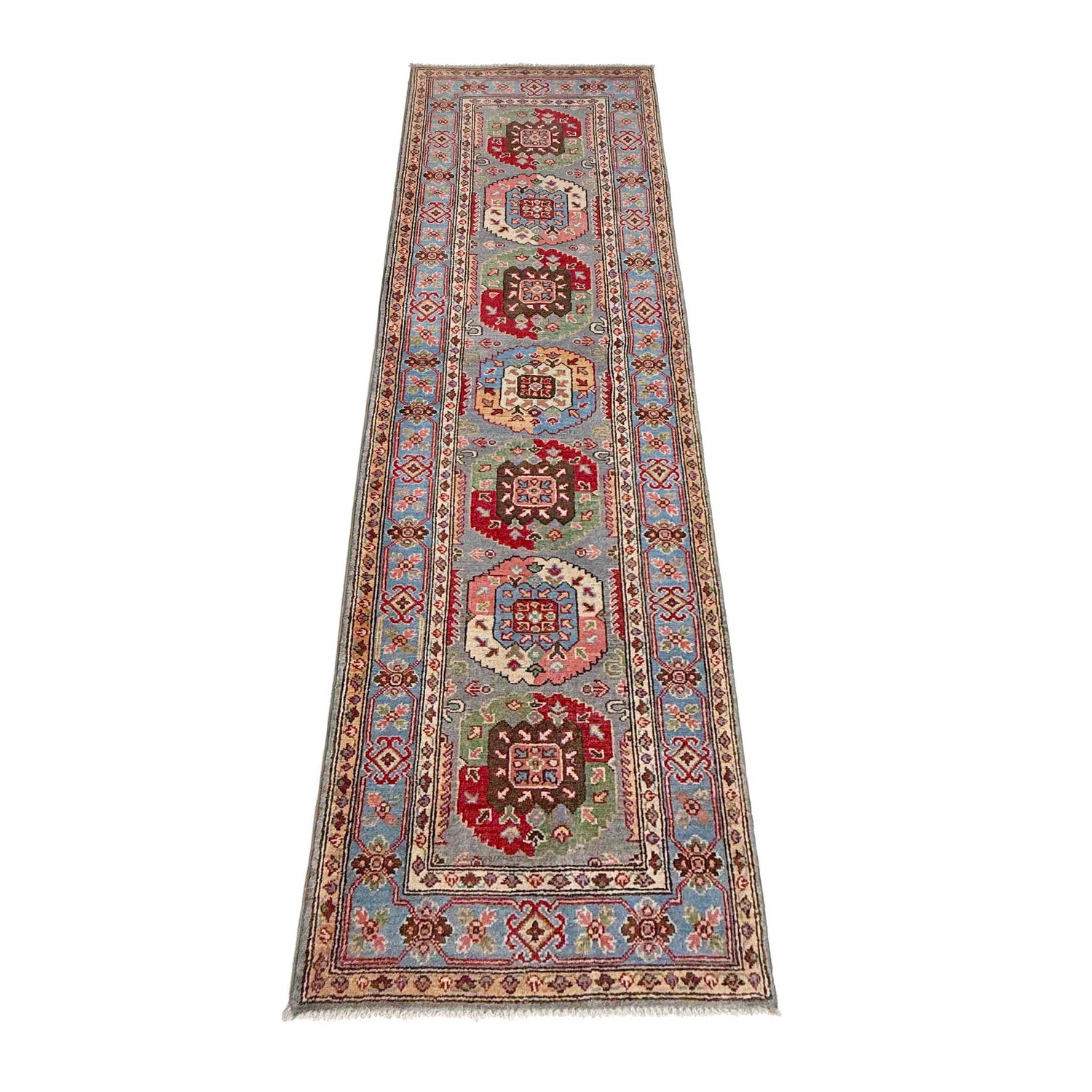 Waziri Runner Rug Handmade Multi Medallion 10' Runner