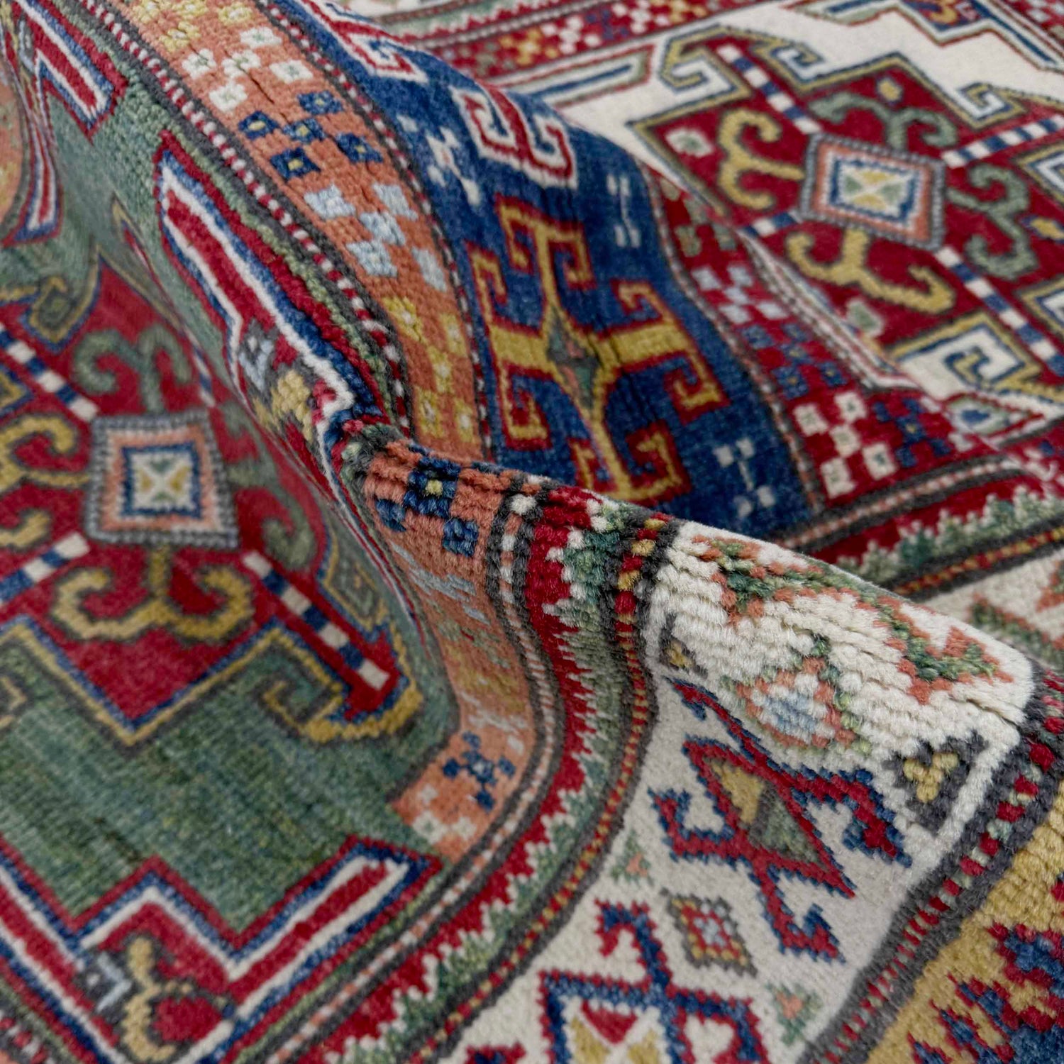 Kazak Rug Handmade Multi Medallion 10' Runner