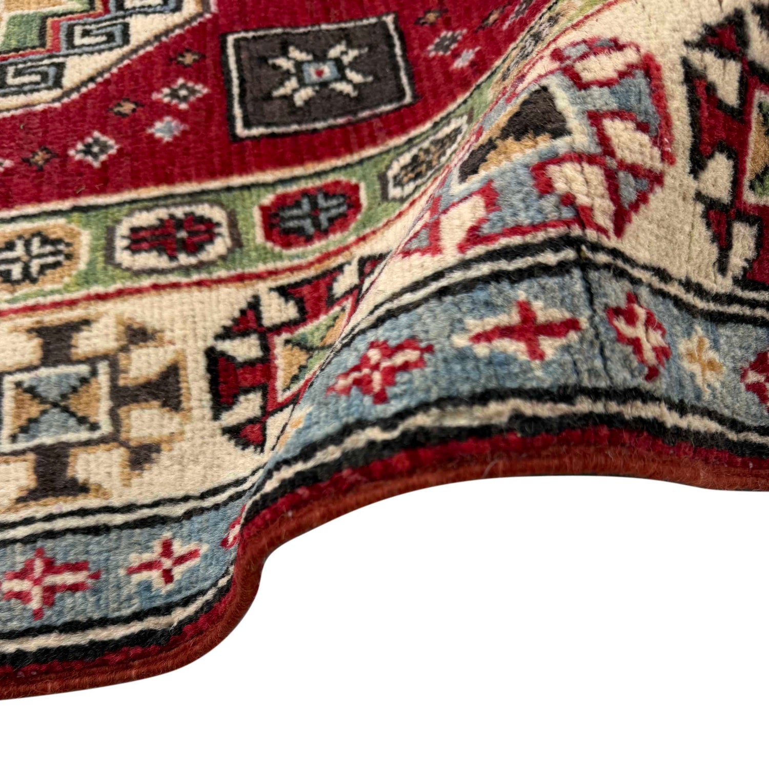 Kazak Rug Handmade Red Medallion 10' Runner