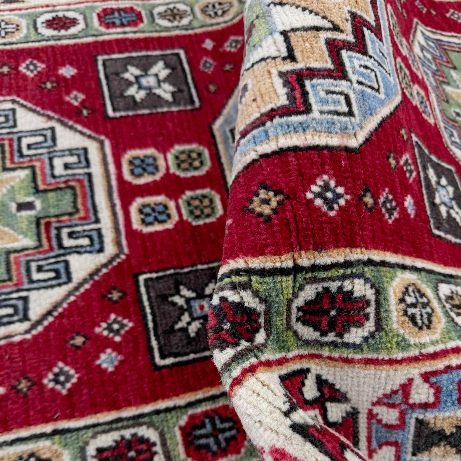 Kazak Rug Handmade Red Medallion 10' Runner