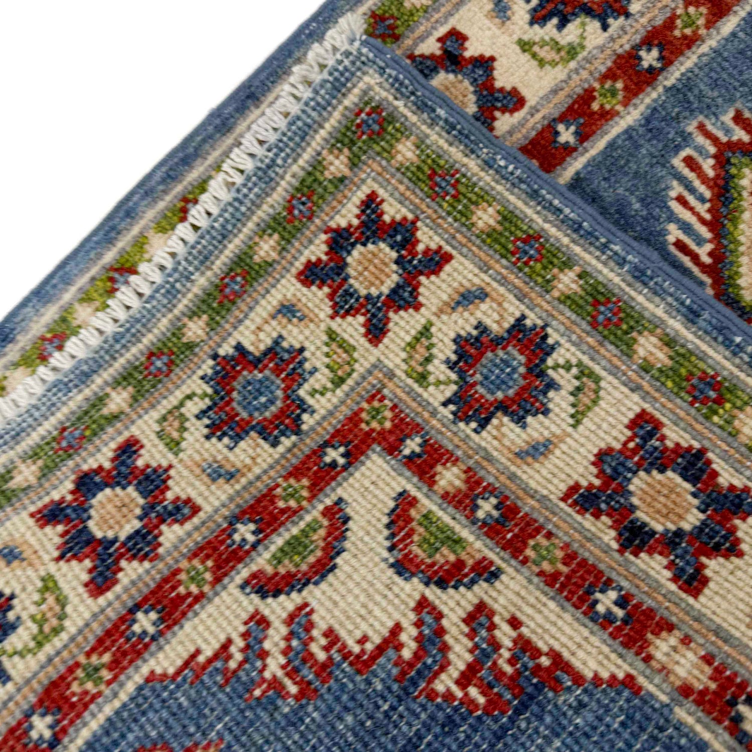 Kazak Rug Handmade Blue Medallion 6' Runner