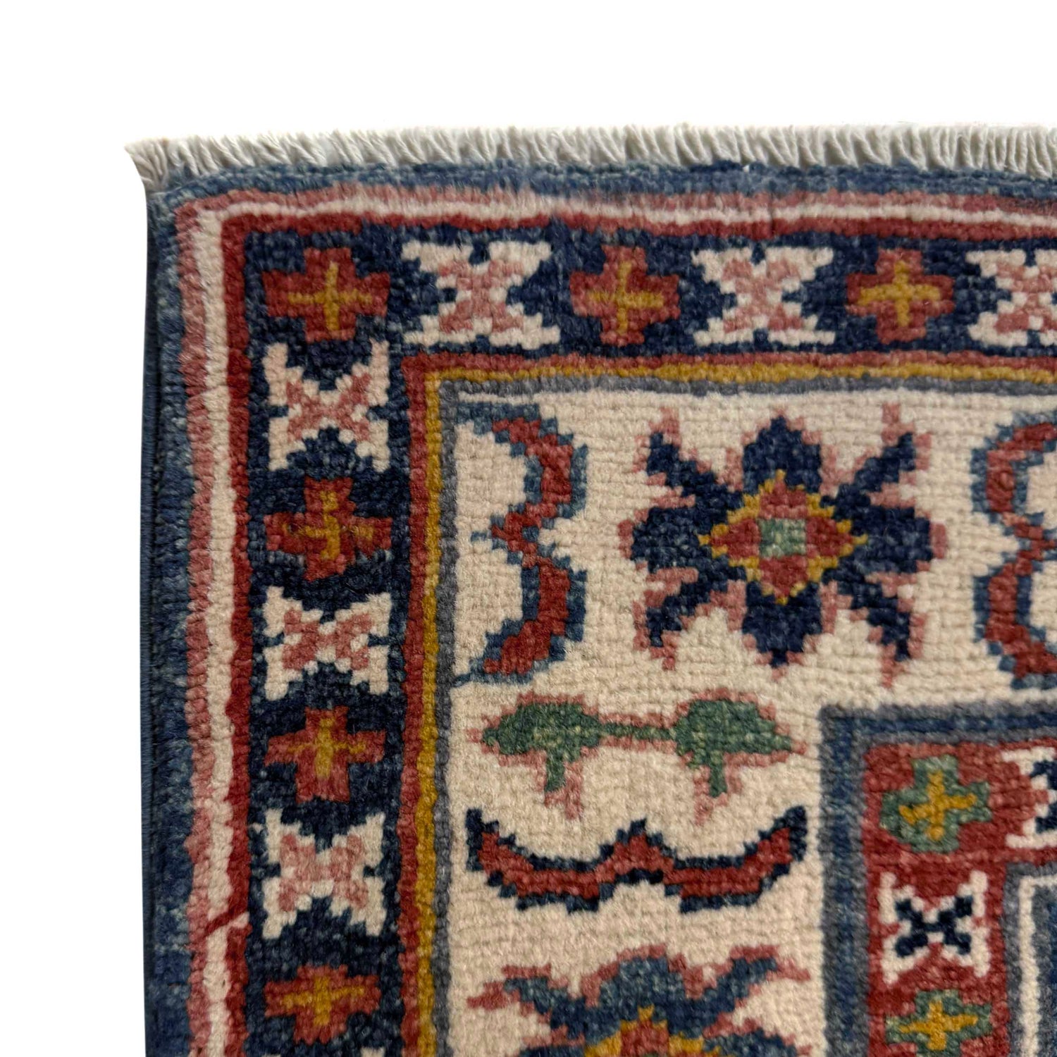 Kazak Rug Handmade Blue Medallion 10' Runner