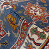 Kazak Rug Handmade Blue Medallion 10' Runner