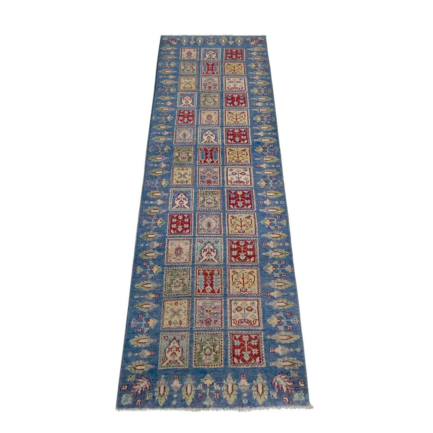 Bakhtiar Runner Rug Handmade Blue Floral 10' Runner