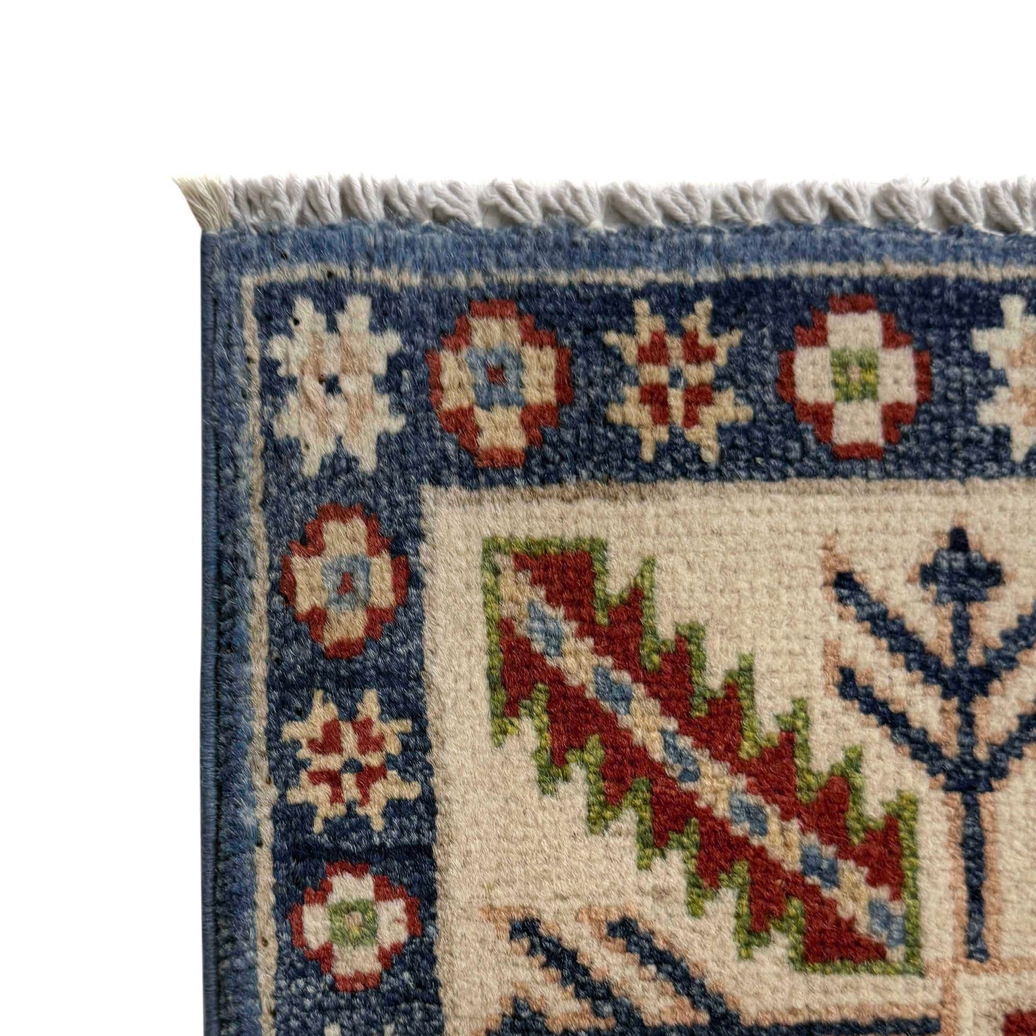 Kazak Rug Handmade Blue Medallion 10' Runner