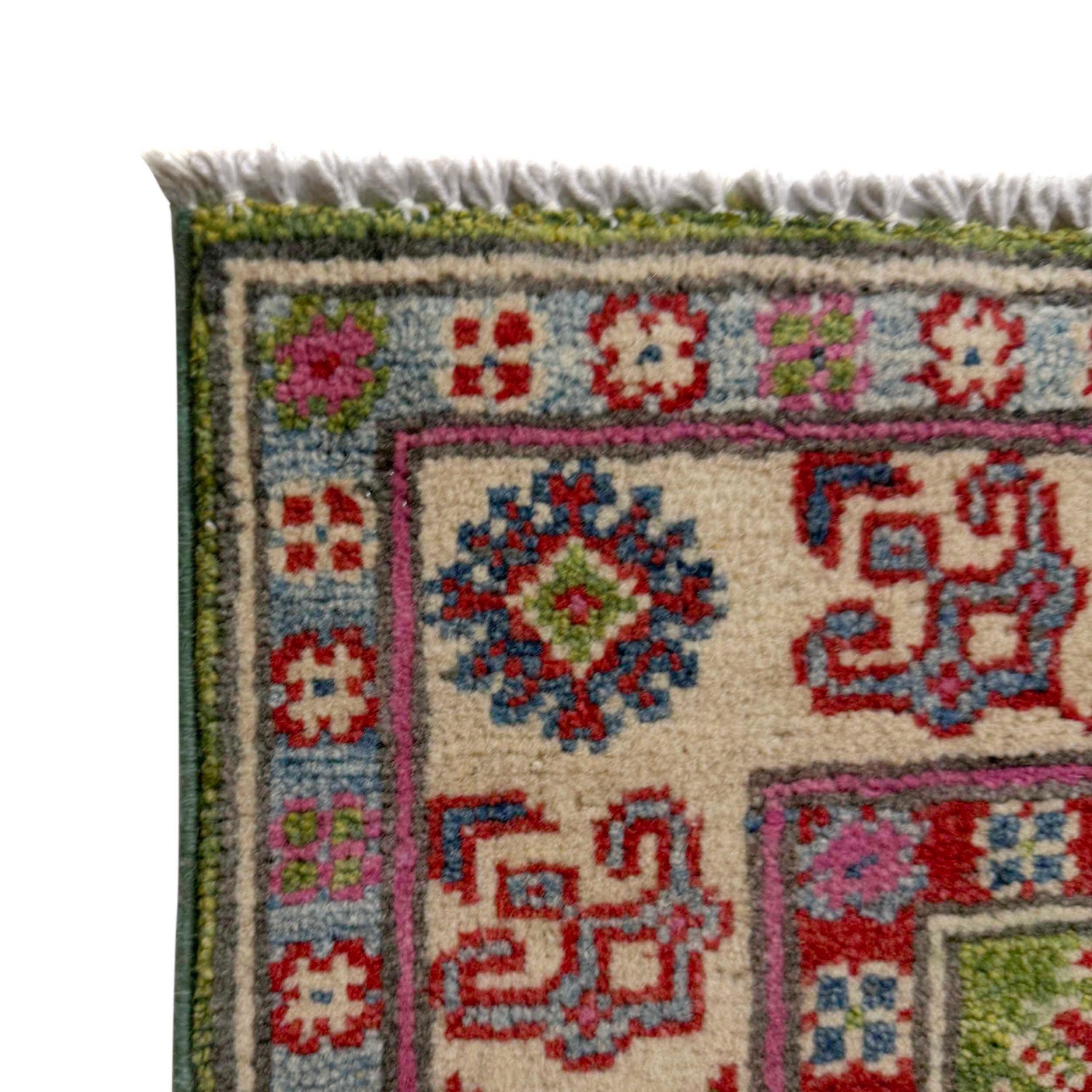 Kazak Rug Handmade Green Medallion 10' Runner