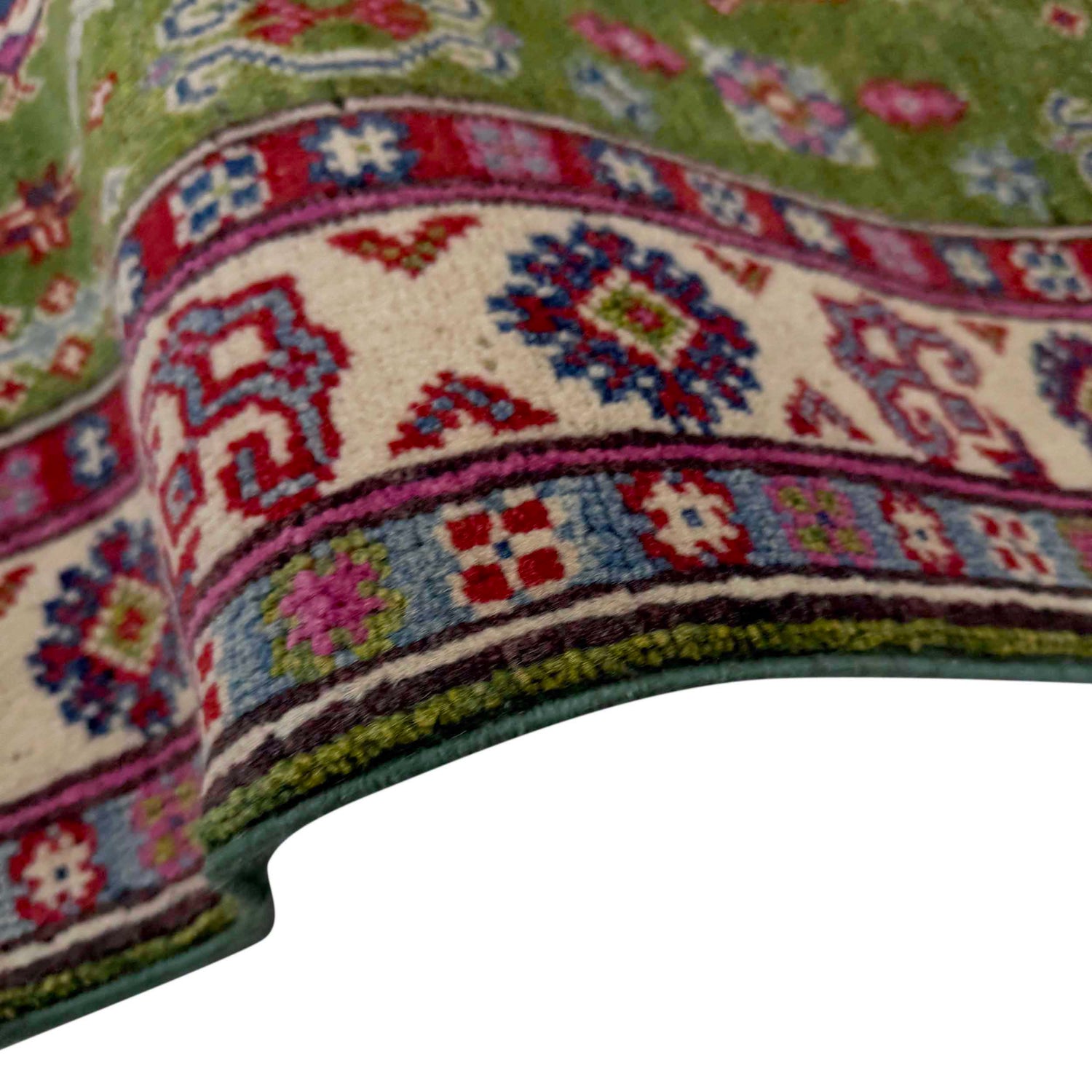 Kazak Rug Handmade Green Medallion 10' Runner