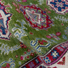 Kazak Rug Handmade Green Medallion 10' Runner