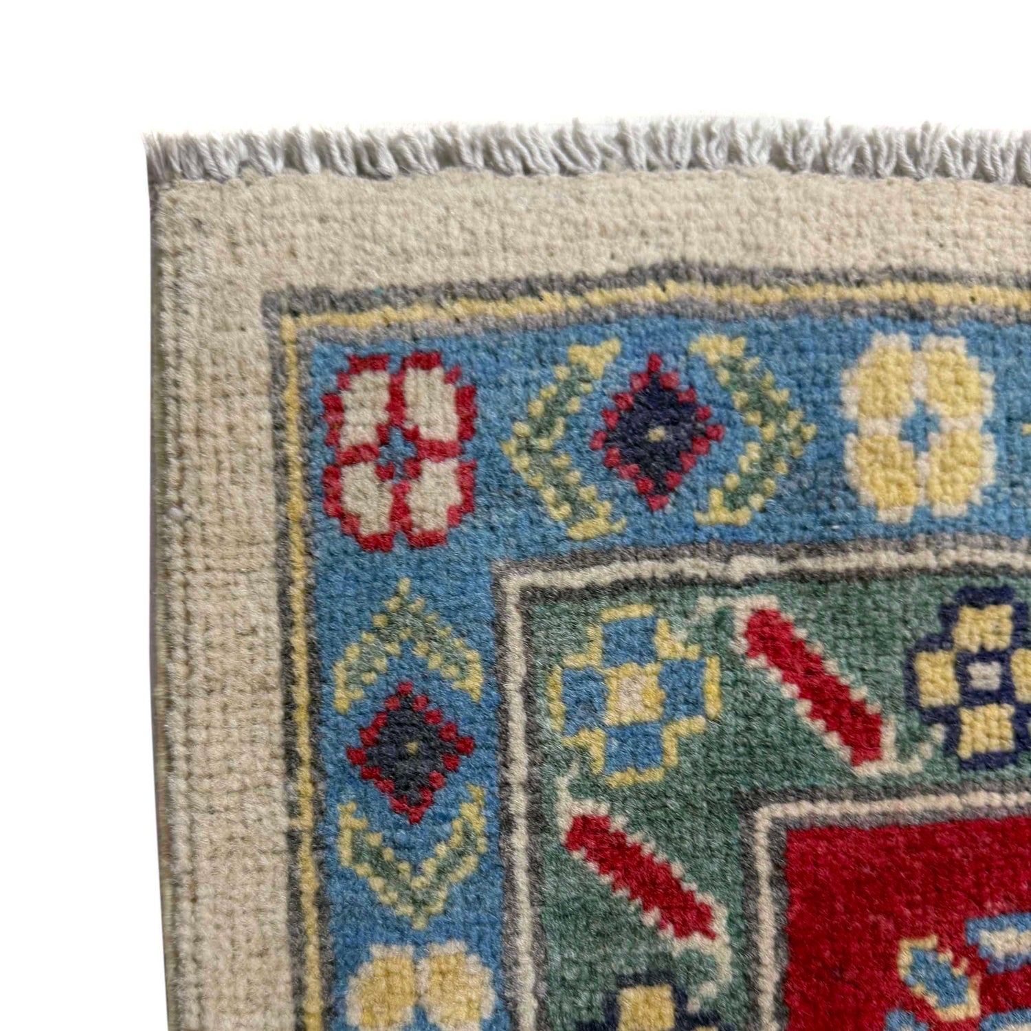 Kazak Rug Handmade Beige Medallion 7x10 ft