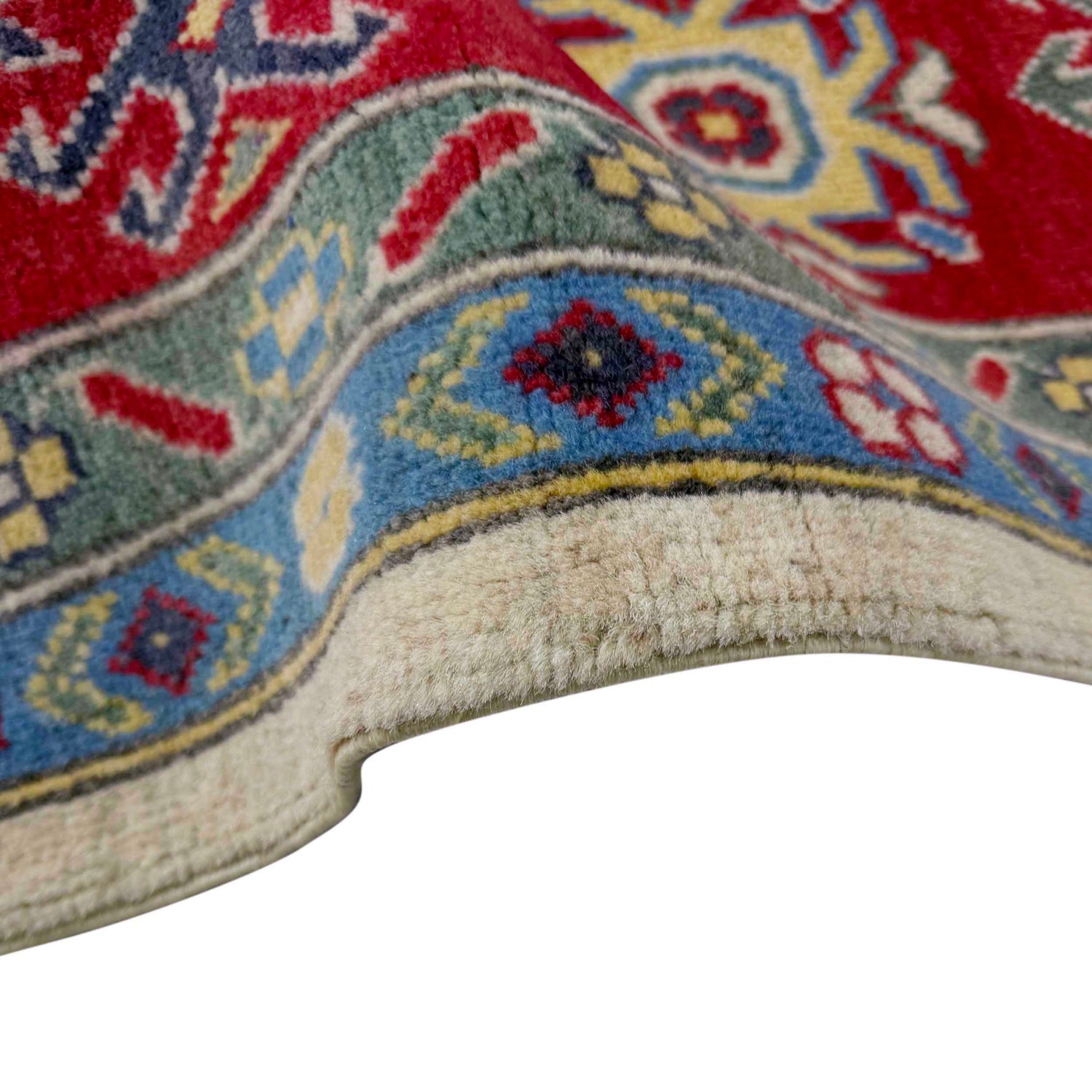 Kazak Rug Handmade Beige Medallion 7x10 ft