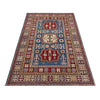 Kazak Rug Handmade Blue Medallion 4x6 ft