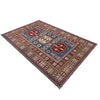 Kazak Rug Handmade Blue Medallion 4x6 ft