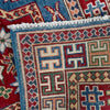 Kazak Rug Handmade Blue Medallion 4x6 ft