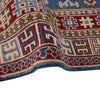 Kazak Rug Handmade Blue Medallion 4x6 ft
