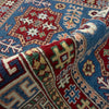 Kazak Rug Handmade Blue Medallion 4x6 ft
