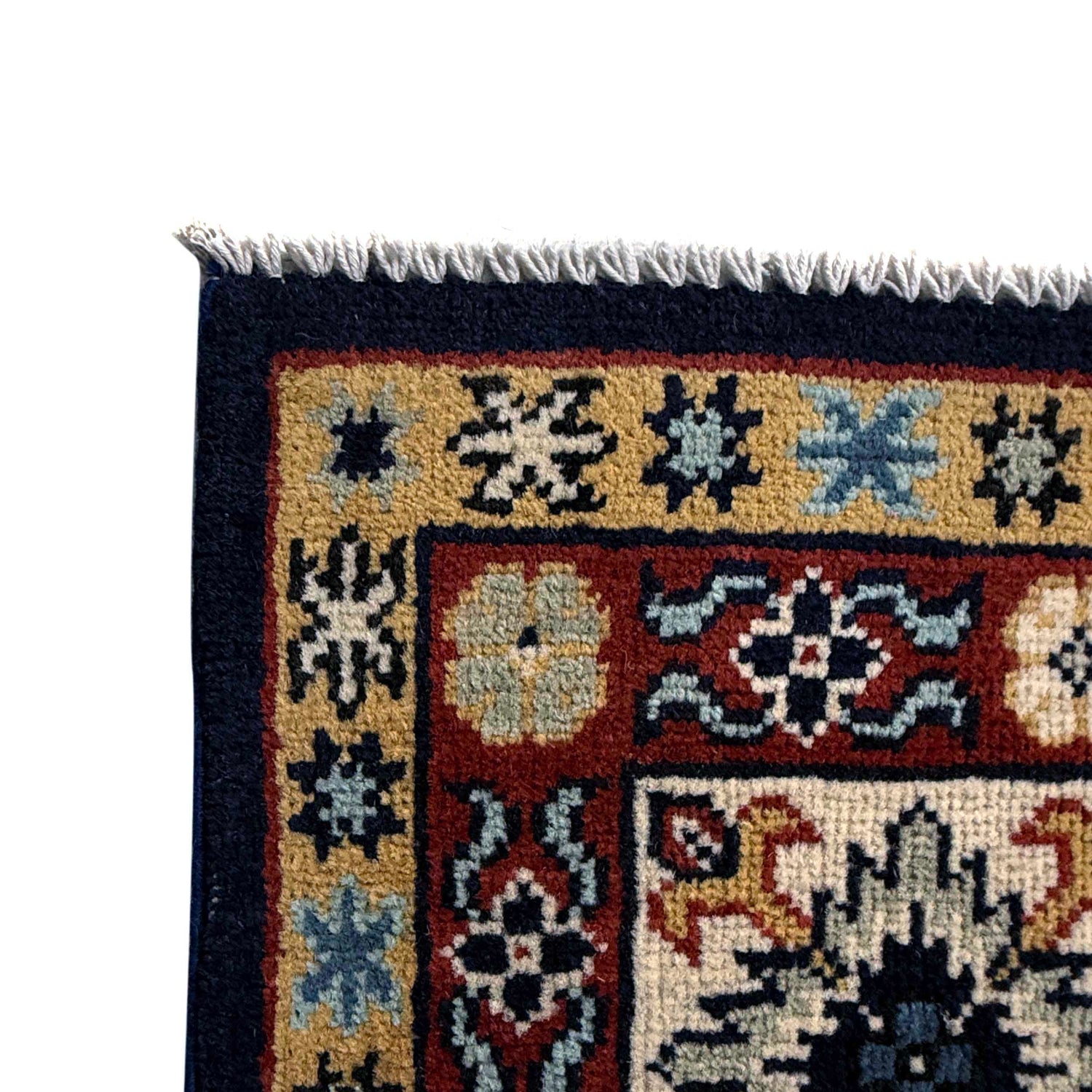 Kazak Rug Handmade Blue Medallion 7x10 ft