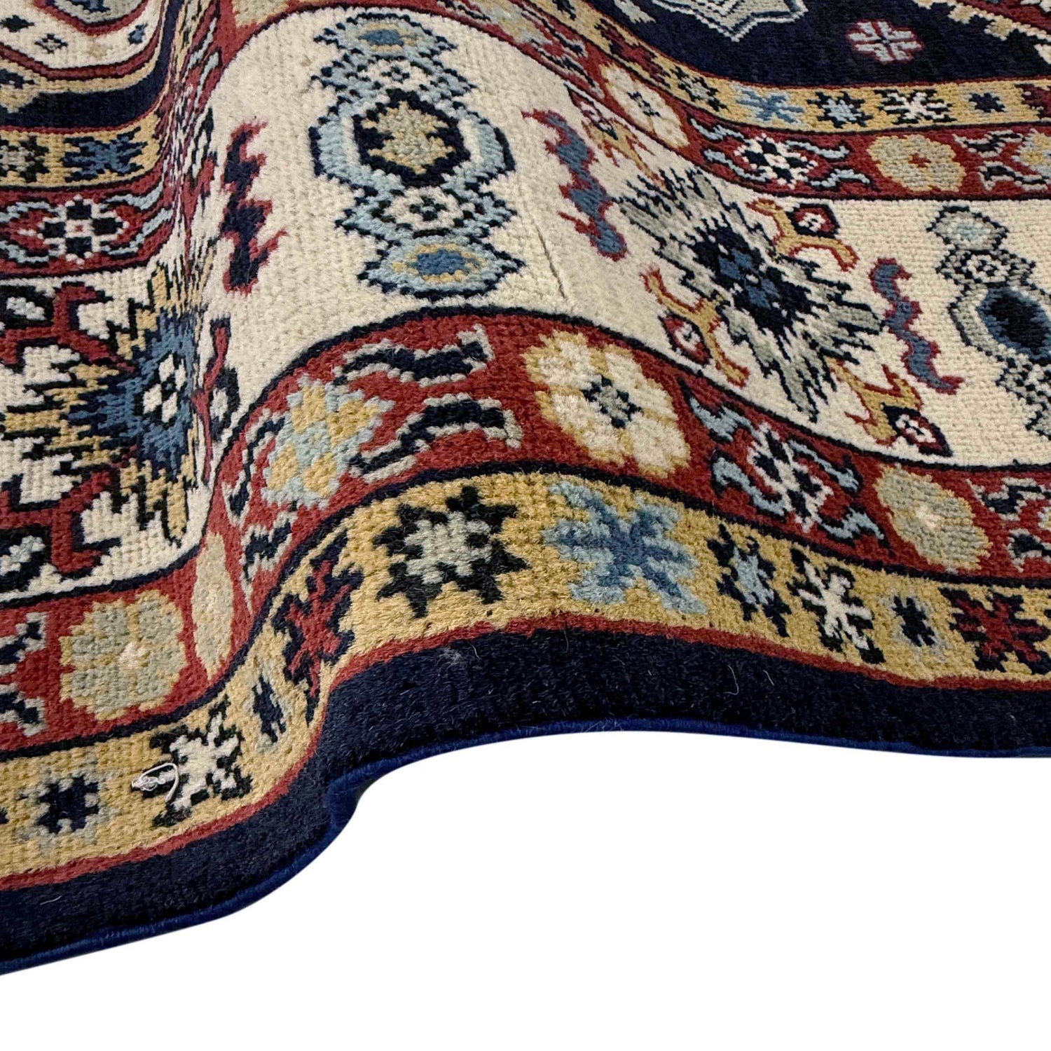 Kazak Rug Handmade Blue Medallion 7x10 ft