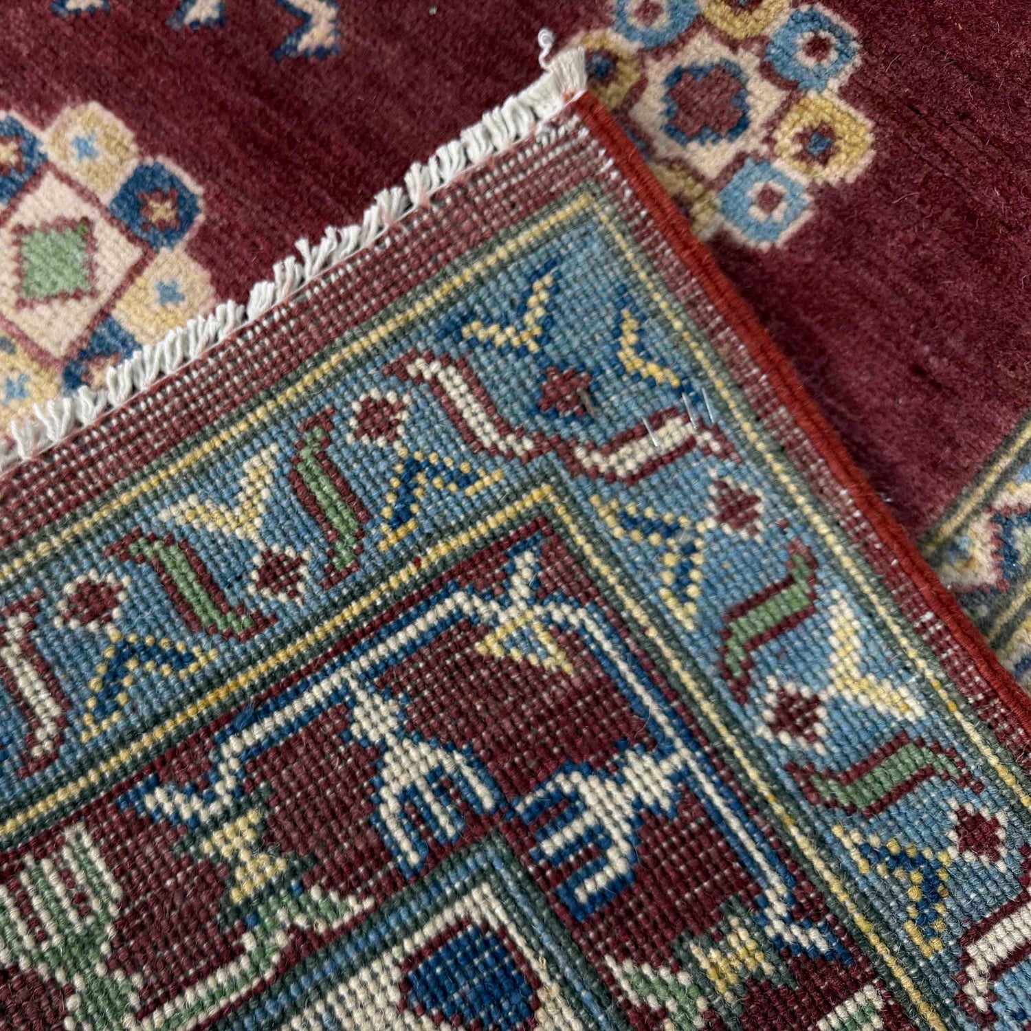 Kazak Rug Handmade Red Medallion 7x10 ft