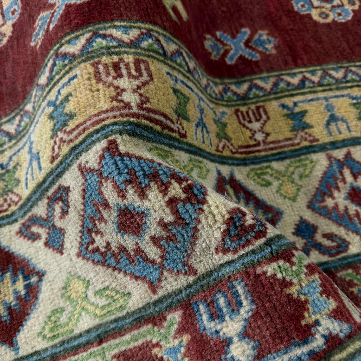 Kazak Rug Handmade Red Medallion 7x10 ft