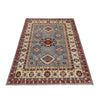 Kazak Rug Handmade Gray Medallion 4x6 ft