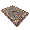 Kazak Rug Handmade Gray Medallion 4x6 ft