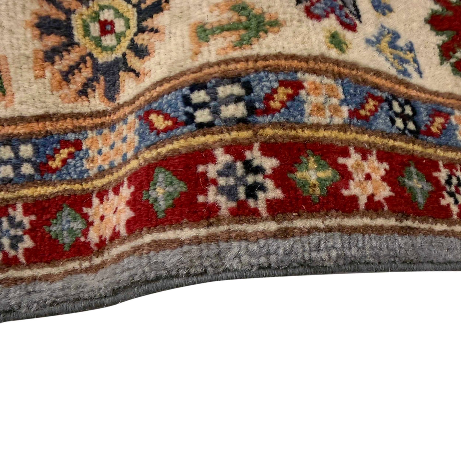 Kazak Rug Handmade Gray Medallion 4x6 ft
