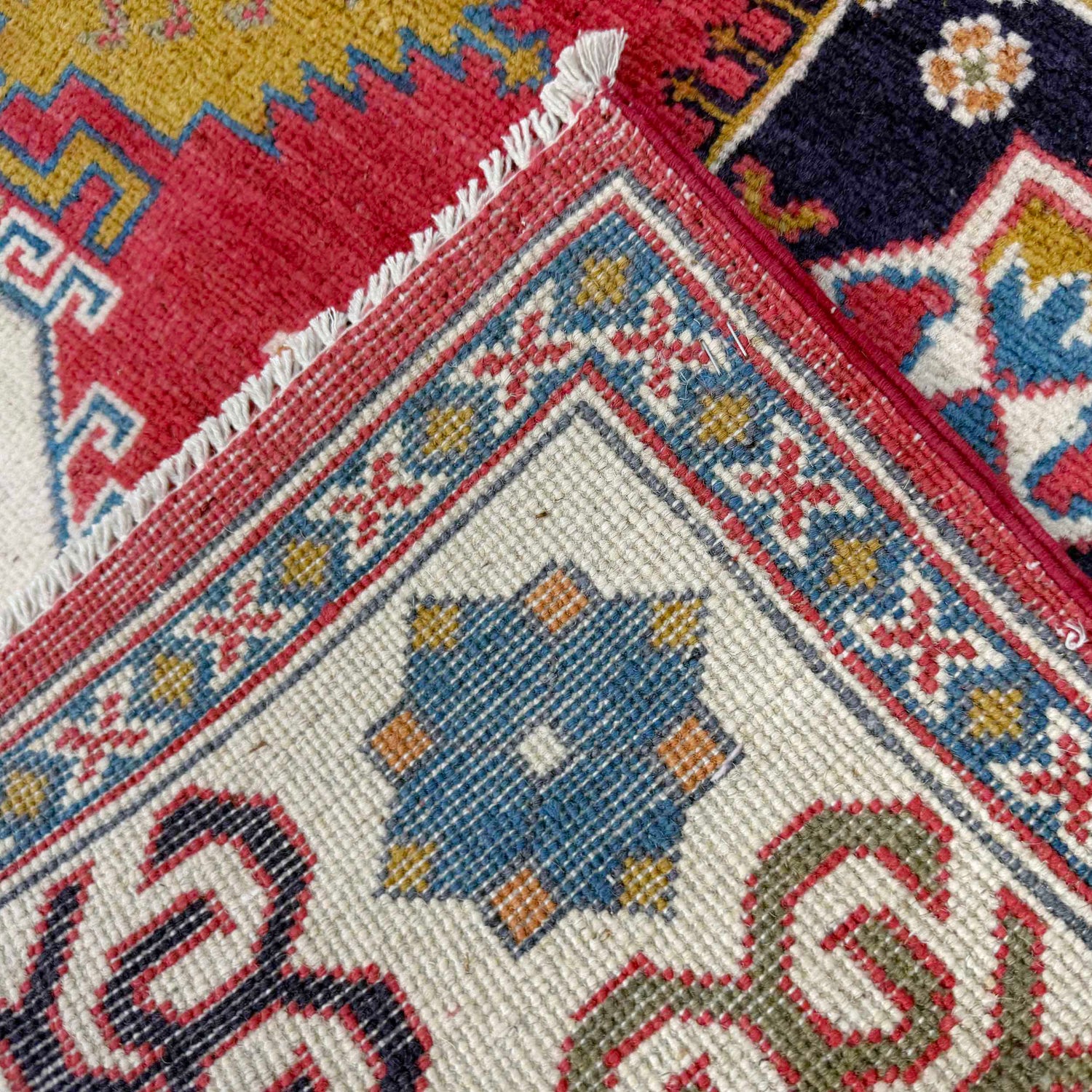 Kazak Rug Handmade Red Medallion 4x7 ft