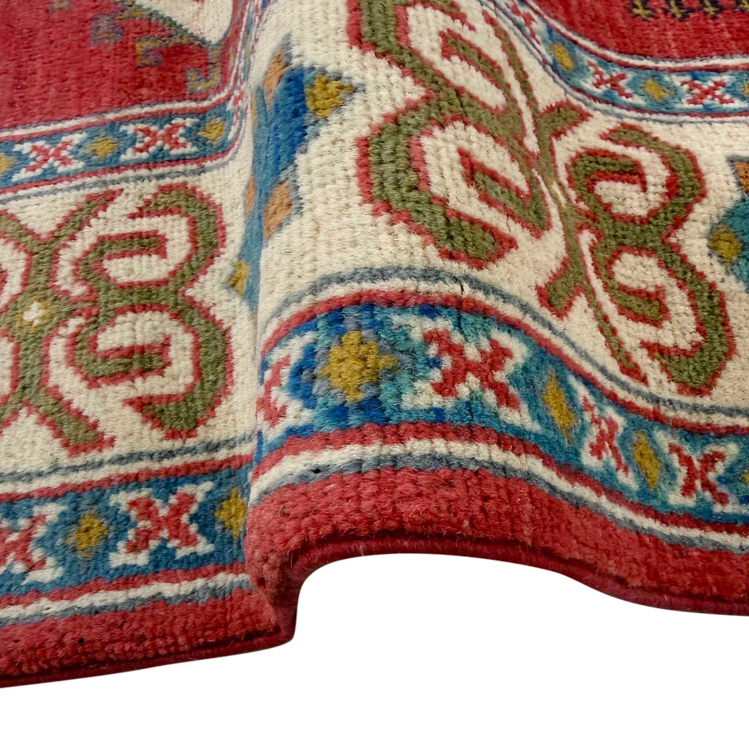Kazak Rug Handmade Red Medallion 4x7 ft