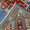Kazak Rug Handmade Blue Medallion 4x7 ft
